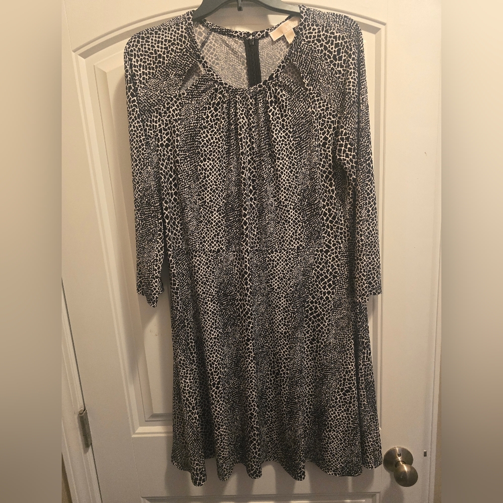 Michael Kors Animal Print Cut Out Dress